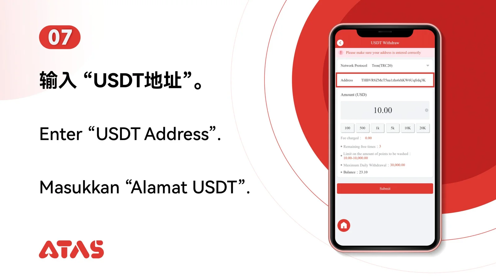 USDT Withdrawal — Step 8